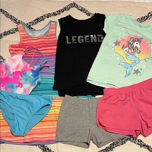 Girls Size 7/8 Mix & Match Swim and Casual Lot - dress shorts tees Place SO RBX